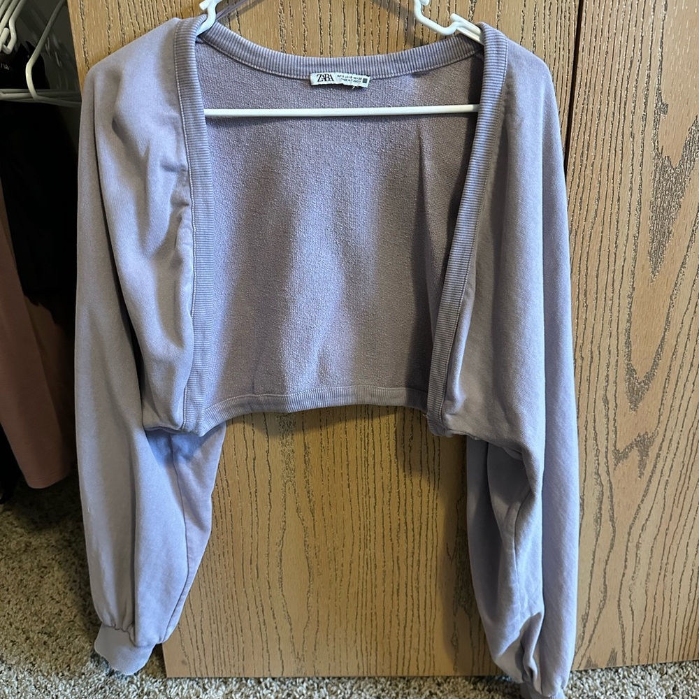 Zara lavender cropped sweater